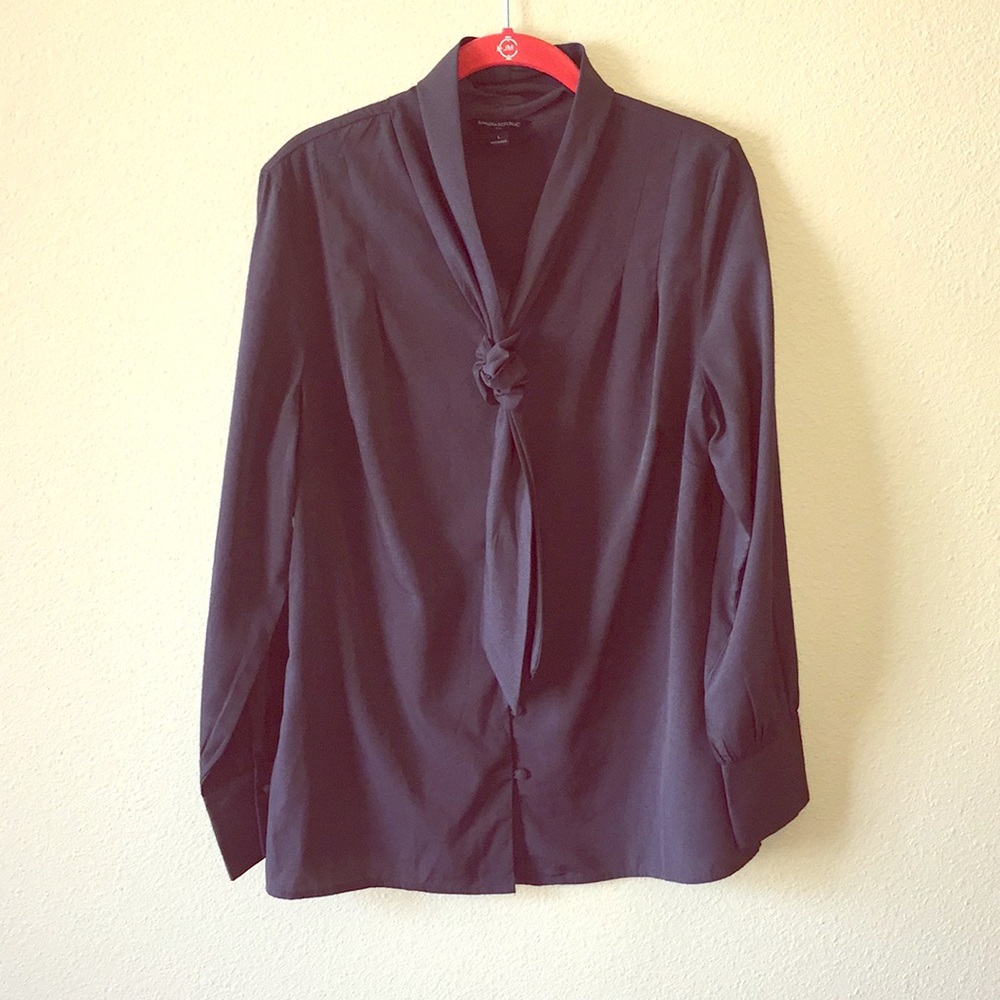 BR dark gray button blouse